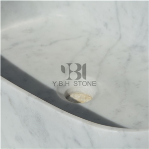 Bianco Carrara/White Marble Vessel Bowl for Bath