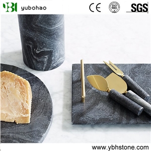 Bianco Carrara White/Natural Marble Kitchen Plates