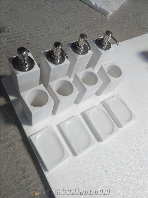 Carrara White Marble Bathroom Accessorie