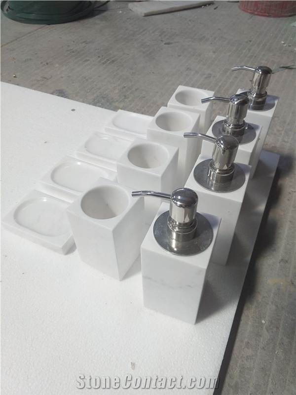 Carrara White Marble Bathroom Accessorie