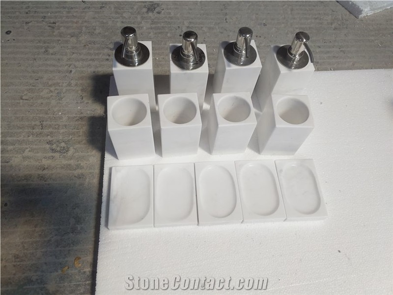 Carrara White Marble Bathroom Accessorie