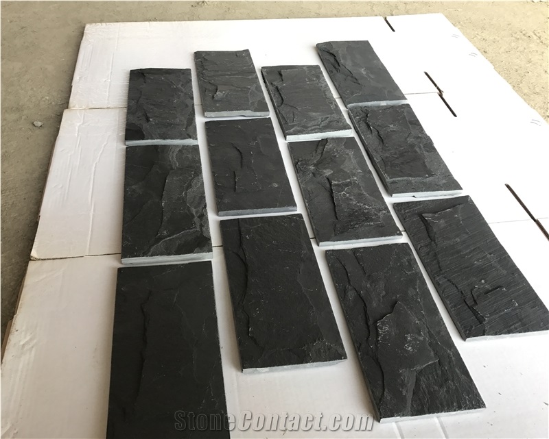 China Black Slate, Mushroom for Tile/Wall Cladding