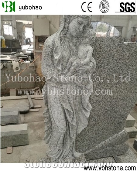 Chinese G603 European Style Granite Tombstone