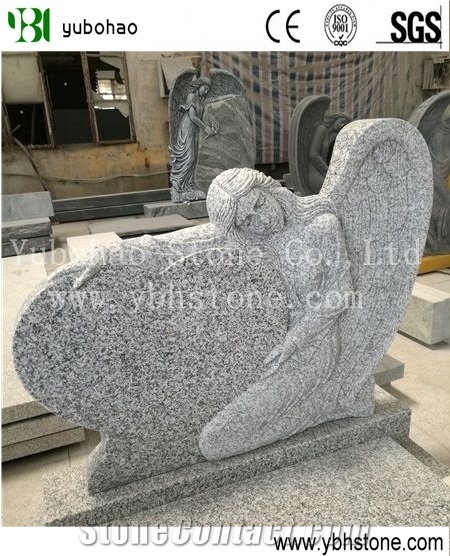 Chinese G603 European Style Granite Tombstone