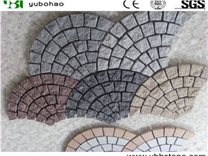 Colorful Fanshape Cube in Granite Of Walkway Paver