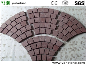 Colorful Fanshape Cube in Granite Of Walkway Paver