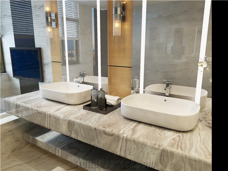 Golden Sand,Beige Marble Bathroom Sinks Vanity Top
