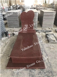 Indian Red/Customized Design Granite Tombstone