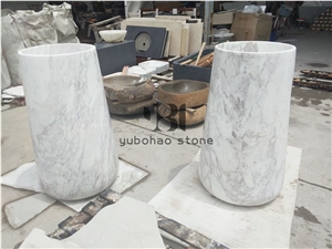 Italian Bianco Carrara White Bathroom Wash Basins