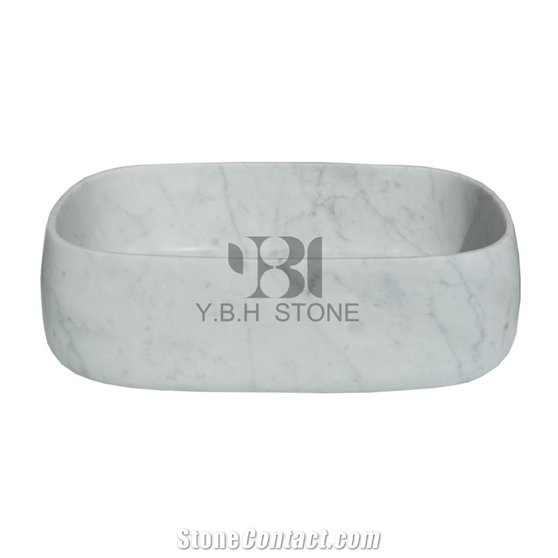 Italian Bianco Carrara White Bathroom Wash Basins