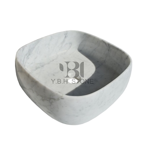 Italian Bianco Carrara, White Marble Vessel Sinks