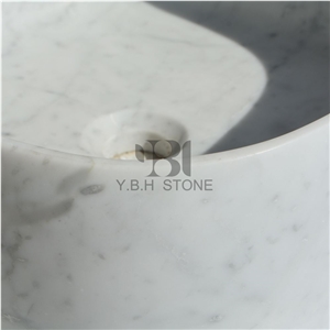 Italian Bianco Carrara, White Marble Vessel Sinks
