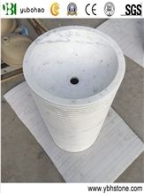 Jazz White/Marble Wash Hand Basin for Bathroom