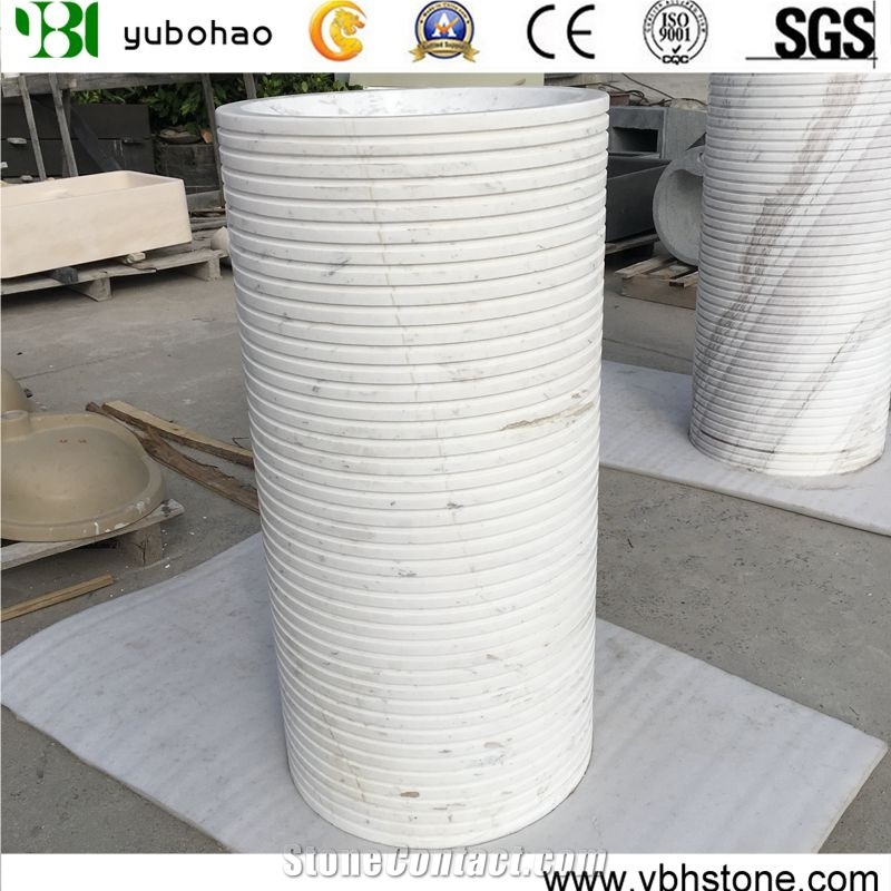 Jazz White/Marble Wash Hand Basin for Bathroom