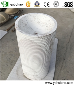 Jazz White/Marble Wash Hand Basin for Bathroom