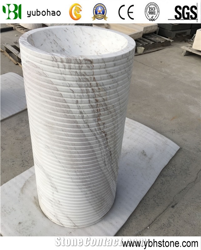 Jazz White/Marble Wash Hand Basin for Bathroom