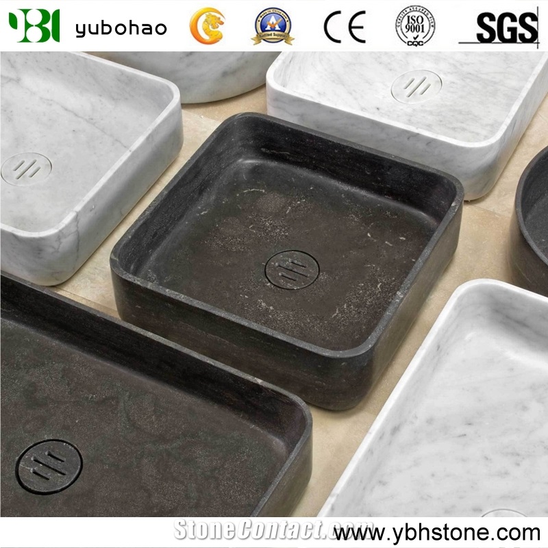 Lava Stone/Black Basalt Polished Basin Of Bathroom
