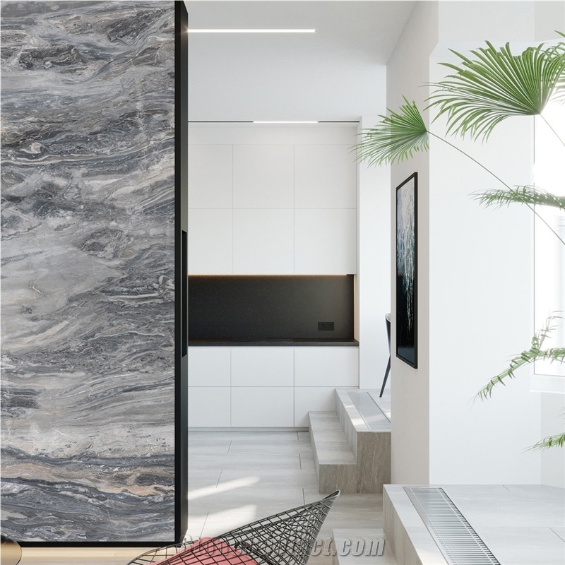 Asgard Grey Marble Stairs, Turkish Bardiglio Staircase