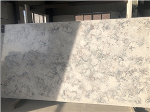 K7710 Calacatta White Quartz Kitchen Slab