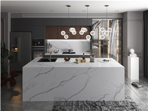 K9916 Wholesale White Polished Quartz Slabs