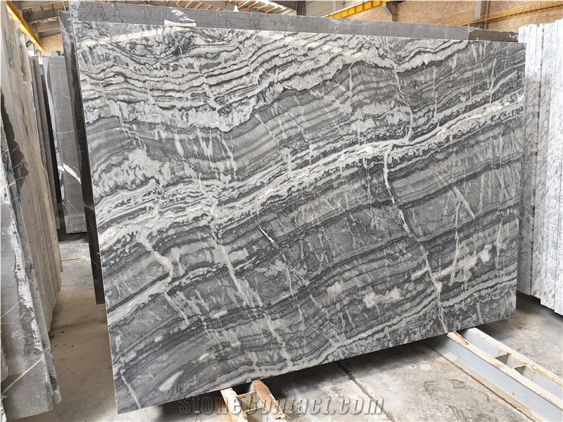 Cloudy and Windy Crystal Marble Slab
