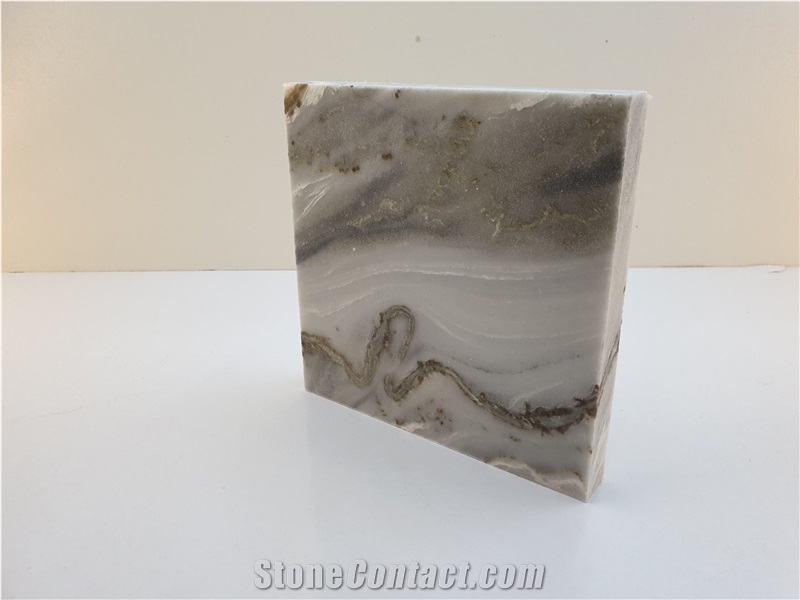 Cloudy and Windy Crystal Marble Slab