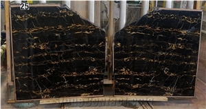 Nero Portoro Marble Slabs, Portoro Gold Marble