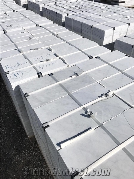 White Carrara C Premium Marble Slabs, Carrara White Marble
