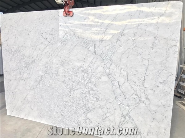 White Carrara C Premium Marble Slabs, Carrara White Marble