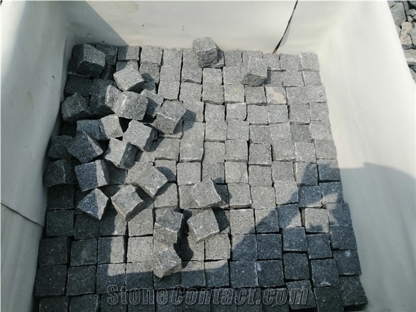 New G654 Padang Dark Grey Granite Cube Stone Pavers