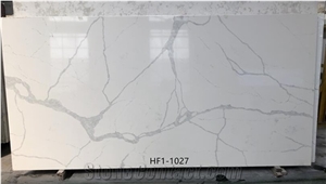 White Quartz Slabs In Stone Marble Look