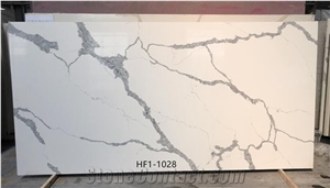 White Quartz Slabs In Stone Marble Look