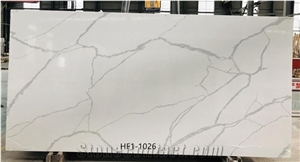 White Stone Quartz Slabs Calacatta Marble Stone Look
