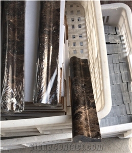 Dark Emperador Marble Chair Rails Pieces
