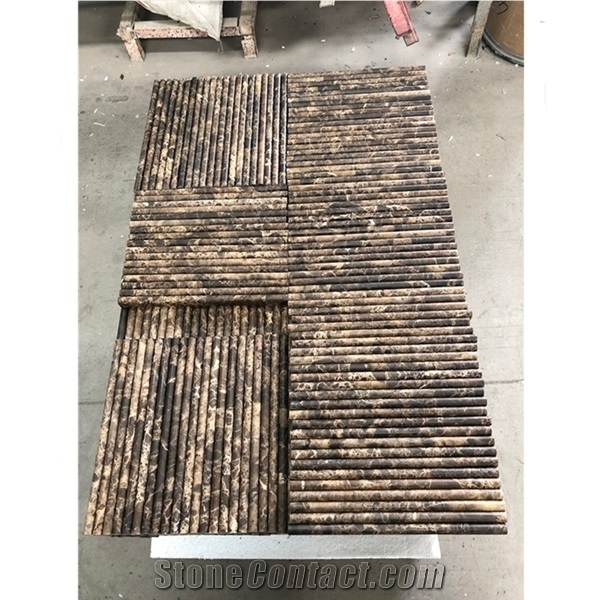 Dark Emperador Marble Chair Rails Pieces
