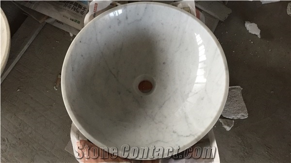 Back&White Marble Round Wash Basins Bowls Sinks