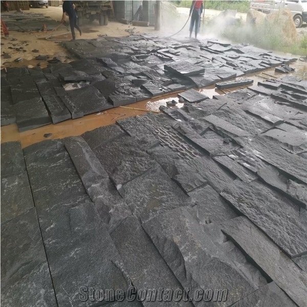 Black Granite Mushroom Wall Cladding Of Exterior Decoration