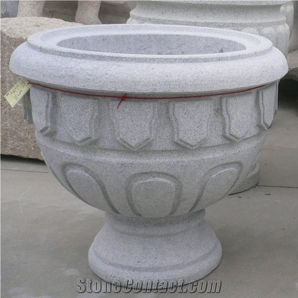 Granite Floewerpot Pond Decoration Backyard Use