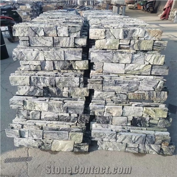 Green Marble Cement Stacked Stone,Cladding Cover Pattern