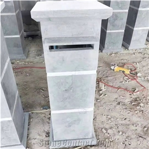 Grey Limestone Mailbox Exterior Country Yard Use Park Design