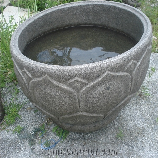 Light Pink Granite Flowerpot.Garden Decoration Panel