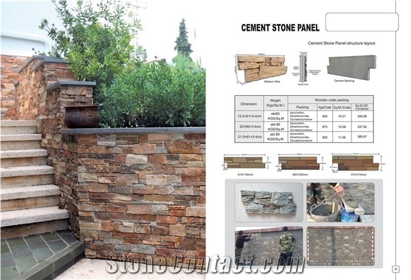 Yellow Limestone Stacked Stone,Outdoor Wall Application