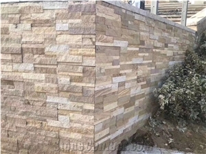 Yellow Sandstone Loose Wall Decoration,Stacked Stone Pattern