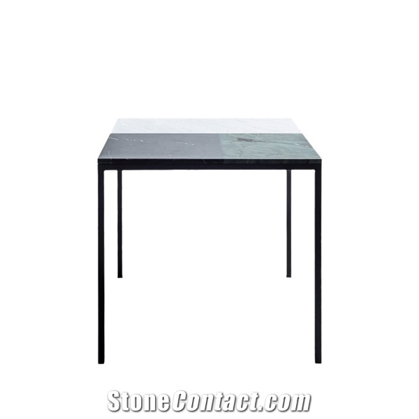 Cheap 4 Seater Creative Color Mixed Marble Dining Table Set