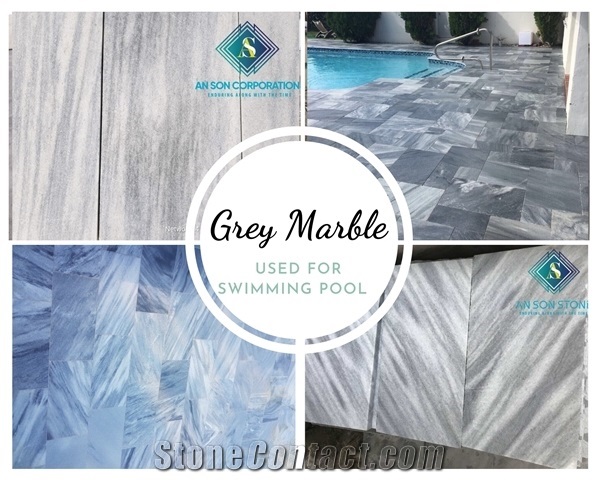 Hot Grey Marble for Swimming Pool Application
