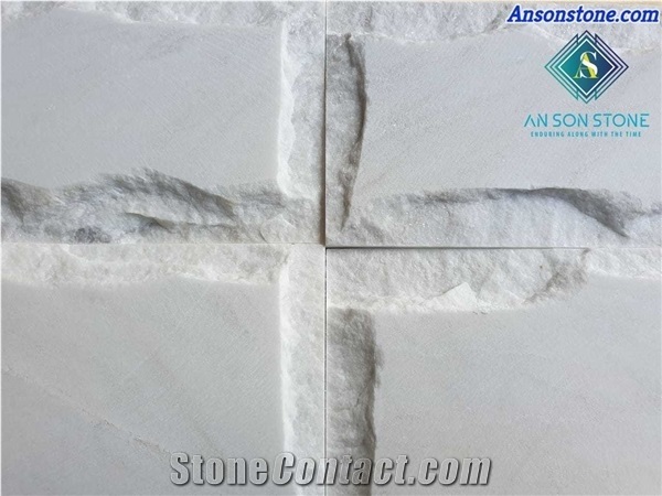 Mushroom Face White Marble Natural Wall Panel