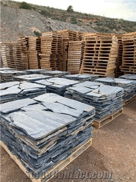 Quartzite Sky Blue Flagstone Slabs From Andalucia Spain