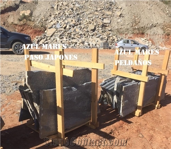 Quartzite Sky Blue Flagstone Slabs From Andalucia Spain