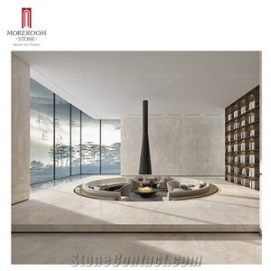 Golden White Onyx Marble Porcelain Slab Large Tile