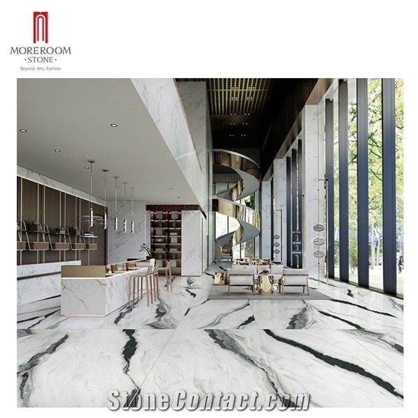 Panda White Marble Porcelain Slabs For Hotel